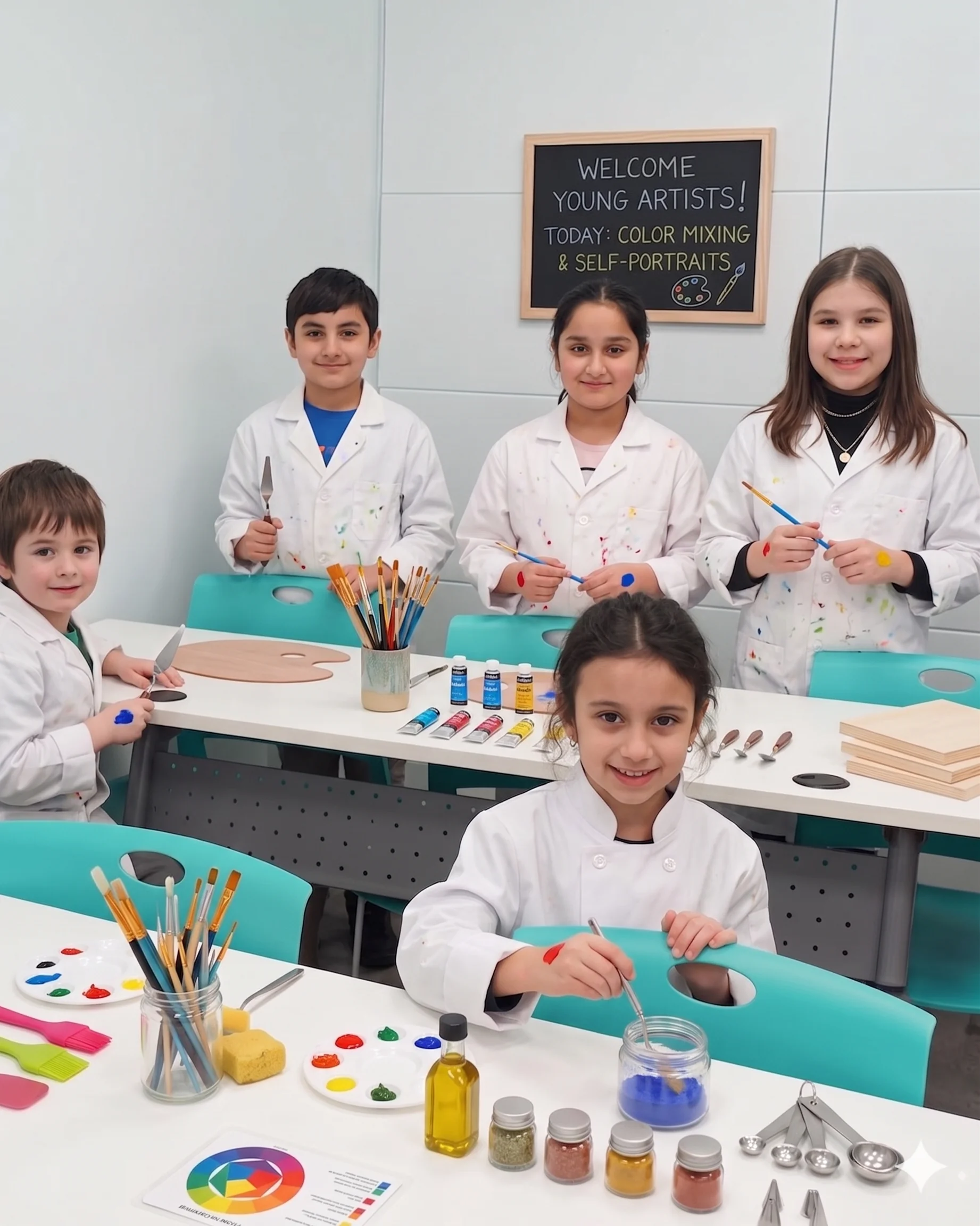 Children painting holiday ornaments and artwork at Exceed Learning Center