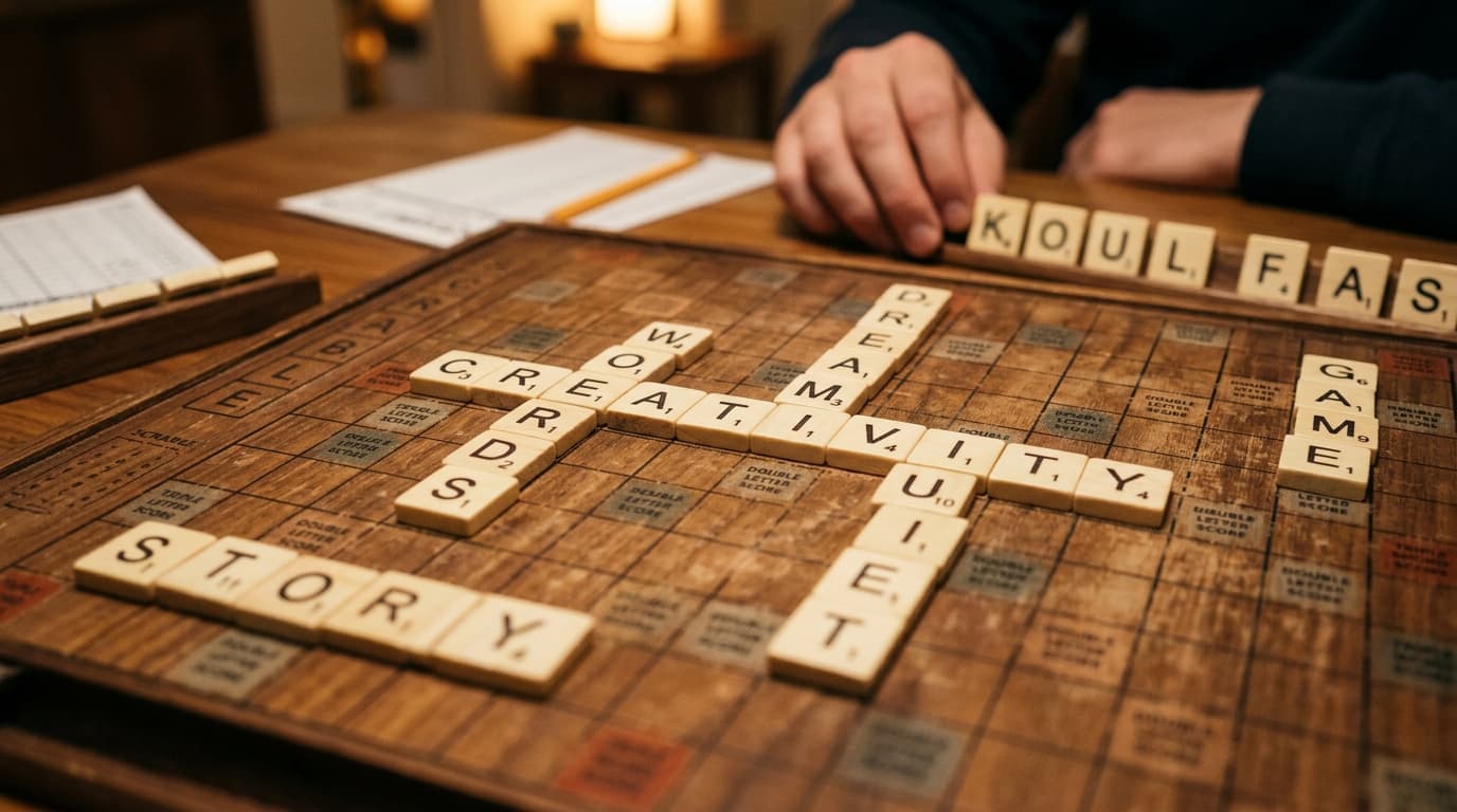 Scrabble tiles on a board